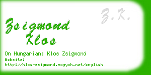 zsigmond klos business card